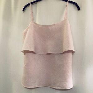 Saks Two Tier Pink & White Variegated Striped Cami